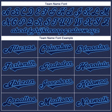 Load image into Gallery viewer, Custom Navy Navy-Powder Blue Authentic Throwback Rib-Knit Baseball Jersey Shirt