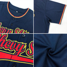Load image into Gallery viewer, Custom Navy Navy-Powder Blue Authentic Baseball Jersey