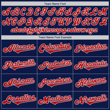 Load image into Gallery viewer, Custom Navy Red-White Authentic Baseball Jersey