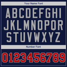 Load image into Gallery viewer, Custom Navy Red-Gray Authentic Baseball Jersey