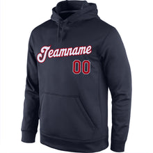 Load image into Gallery viewer, Custom Stitched Navy Red-White Sports Pullover Sweatshirt Hoodie