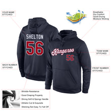 Load image into Gallery viewer, Custom Stitched Navy Red-White Sports Pullover Sweatshirt Hoodie