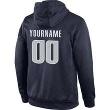Load image into Gallery viewer, Custom Stitched Navy Gray-Blue Sports Pullover Sweatshirt Hoodie