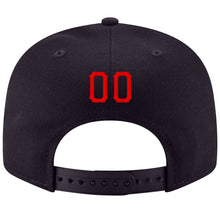 Load image into Gallery viewer, Custom Navy Red-Gold Stitched Adjustable Snapback Hat