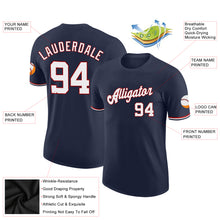 Load image into Gallery viewer, Custom Navy White-Red Performance T-Shirt