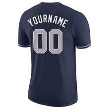 Load image into Gallery viewer, Custom Navy Gray-White Performance T-Shirt