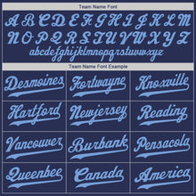 Load image into Gallery viewer, Custom Navy Light Blue Authentic Throwback Rib-Knit Baseball Jersey Shirt