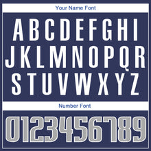 Load image into Gallery viewer, Custom Navy Gray-Blue Authentic Throwback Rib-Knit Baseball Jersey Shirt