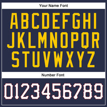 Load image into Gallery viewer, Custom Navy White-Gold Authentic Baseball Jersey