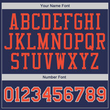 Load image into Gallery viewer, Custom Navy Orange-Gray Authentic Throwback Basketball Jersey