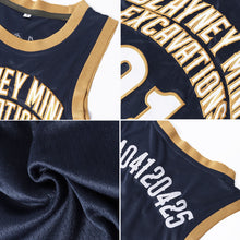 Load image into Gallery viewer, Custom Navy Orange-Gray Authentic Throwback Basketball Jersey