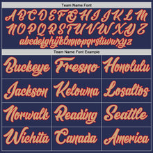 Load image into Gallery viewer, Custom Navy Old Gold-Red Authentic Throwback Basketball Jersey