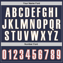 Load image into Gallery viewer, Custom Navy White-Orange Authentic Throwback Basketball Jersey