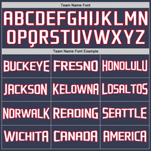 Load image into Gallery viewer, Custom Navy White-Red Authentic Throwback Basketball Jersey