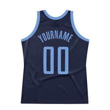 Load image into Gallery viewer, Custom Navy Light Blue Authentic Throwback Basketball Jersey