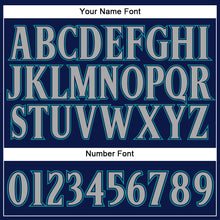 Load image into Gallery viewer, Custom Navy Gray-Teal Authentic Baseball Jersey