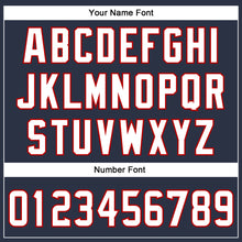 Load image into Gallery viewer, Custom Navy White-Red Mesh Authentic Throwback Football Jersey