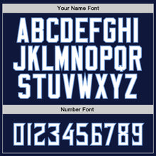 Load image into Gallery viewer, Custom Navy White-Light Blue Authentic Baseball Jersey