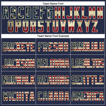 Load image into Gallery viewer, Custom Navy Vintage USA Flag-Cream Authentic Baseball Jersey