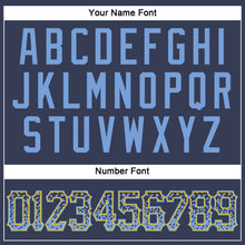 Load image into Gallery viewer, Custom Navy Light Blue-Gold Authentic Drift Fashion Baseball Jersey