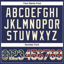 Load image into Gallery viewer, Custom Navy Vintage USA Flag-Cream Authentic Throwback Basketball Jersey