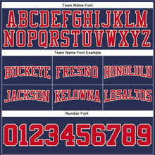 Load image into Gallery viewer, Custom Navy Red-Cream Authentic Throwback Basketball Shorts