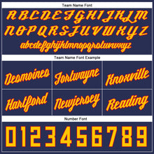 Load image into Gallery viewer, Custom Navy Gold-Red Authentic Throwback Basketball Shorts