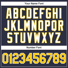 Load image into Gallery viewer, Custom Navy White Pinstripe Gold-White Authentic Basketball Jersey