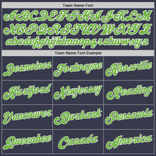 Load image into Gallery viewer, Custom Navy White Pinstripe Neon Green-White Authentic Basketball Jersey