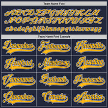 Load image into Gallery viewer, Custom Navy Gold-White Hockey Jersey