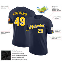 Load image into Gallery viewer, Custom Navy Gold-White Performance T-Shirt