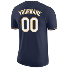 Load image into Gallery viewer, Custom Navy White-Old Gold Performance T-Shirt