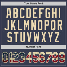 Load image into Gallery viewer, Custom Navy Vintage USA Flag-Cream Performance T-Shirt