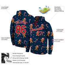 Load image into Gallery viewer, Custom Stitched Navy Red-White Christmas 3D Sports Pullover Sweatshirt Hoodie