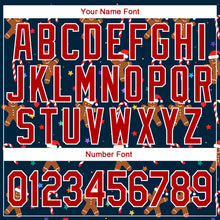 Load image into Gallery viewer, Custom Navy Red-White Christmas 3D Performance T-Shirt