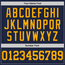 Load image into Gallery viewer, Custom Navy Gold Authentic Baseball Jersey