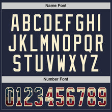 Load image into Gallery viewer, Custom Navy Vintage USA Flag-Cream Hockey Jersey