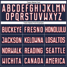 Load image into Gallery viewer, Custom Navy White-Red Authentic Baseball Jersey