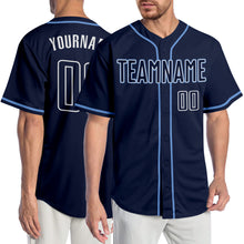 Load image into Gallery viewer, Custom Navy Navy-Light Blue Authentic Baseball Jersey