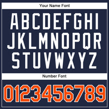 Load image into Gallery viewer, Custom Navy Orange-White Authentic Baseball Jersey