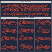 Load image into Gallery viewer, Custom Navy Navy-Orange Hockey Jersey