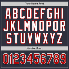 Load image into Gallery viewer, Custom Stitched Navy Red-White Sports Pullover Sweatshirt Hoodie