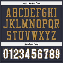 Load image into Gallery viewer, Custom Stitched Navy White-Old Gold Sports Pullover Sweatshirt Hoodie