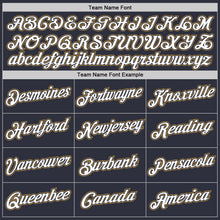 Load image into Gallery viewer, Custom Stitched Navy White-Old Gold Sports Pullover Sweatshirt Hoodie