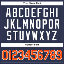 Load image into Gallery viewer, Custom Navy Orange-White Authentic Baseball Jersey
