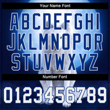 Load image into Gallery viewer, Custom Navy White-Royal 3D Pattern Design Wolf Authentic Baseball Jersey