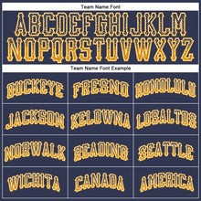 Load image into Gallery viewer, Custom Navy Gold-White Authentic Drift Fashion Baseball Jersey