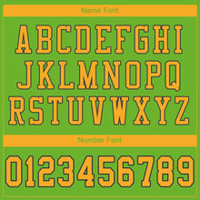 Load image into Gallery viewer, Custom Neon Green Gold-Navy Mesh Authentic Football Jersey