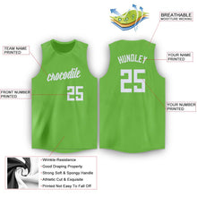 Load image into Gallery viewer, Custom Neon Green White Round Neck Basketball Jersey