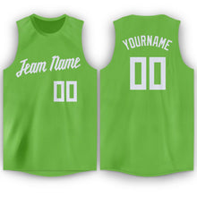 Load image into Gallery viewer, Custom Neon Green White Round Neck Basketball Jersey